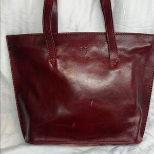 Burgundy Vera Pelle Italian Leather Tote Bag
